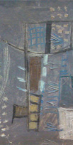 Composition - Chafic Abboud 1952 - Huile sur carton - 30x41 cm